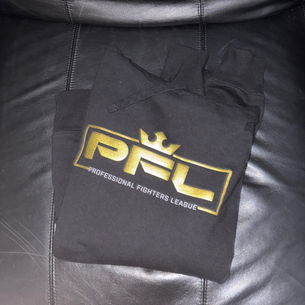 Black PFL Takedown Hoodie with Gold Logo
